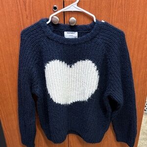 Old Navy Dark Blue Sweater with White Heart